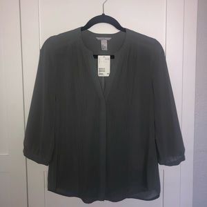 NWT H&M Sheer Grey Blouse